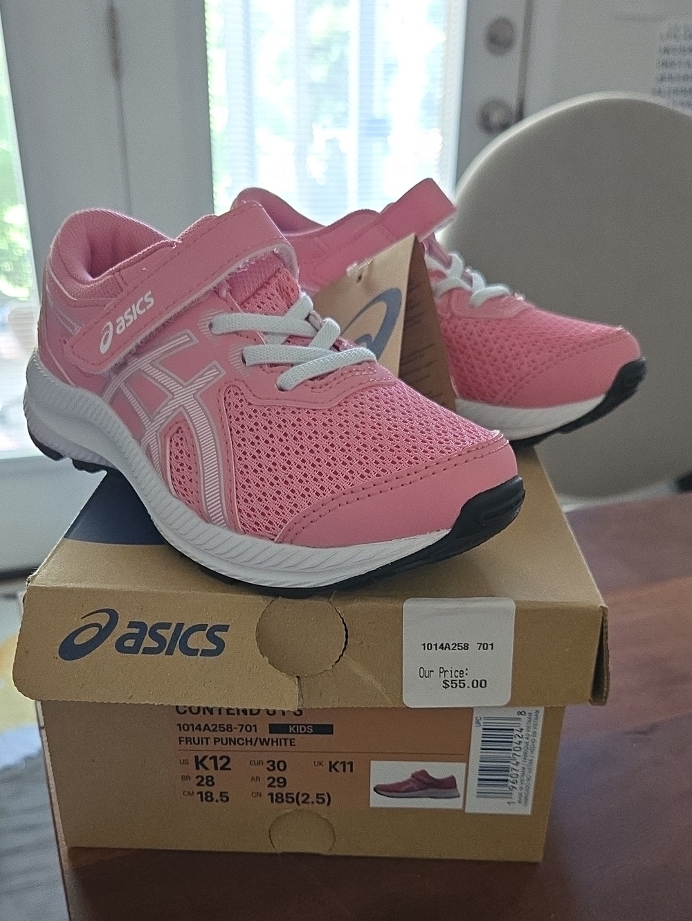 Asics Kids Shoe — Fruit Punch with White Accents
